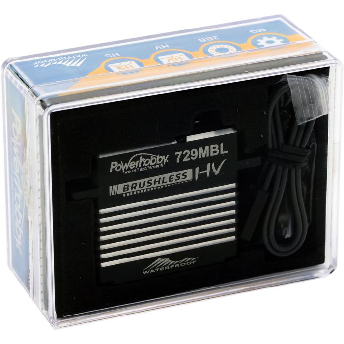 Powerhobby PH729MBL HV servo à engrenages en acier sans balais étanche/boîtier en aluminium