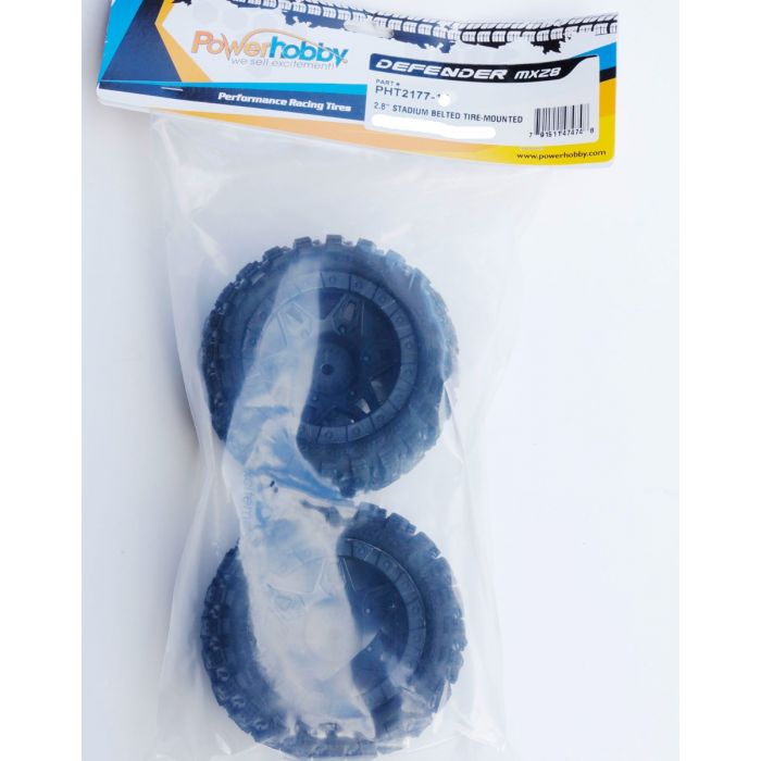 POWERHOBBY Defender 2.8 Neumáticos para camión con cinturón delantero trasero 12 mm 1/2 compensación