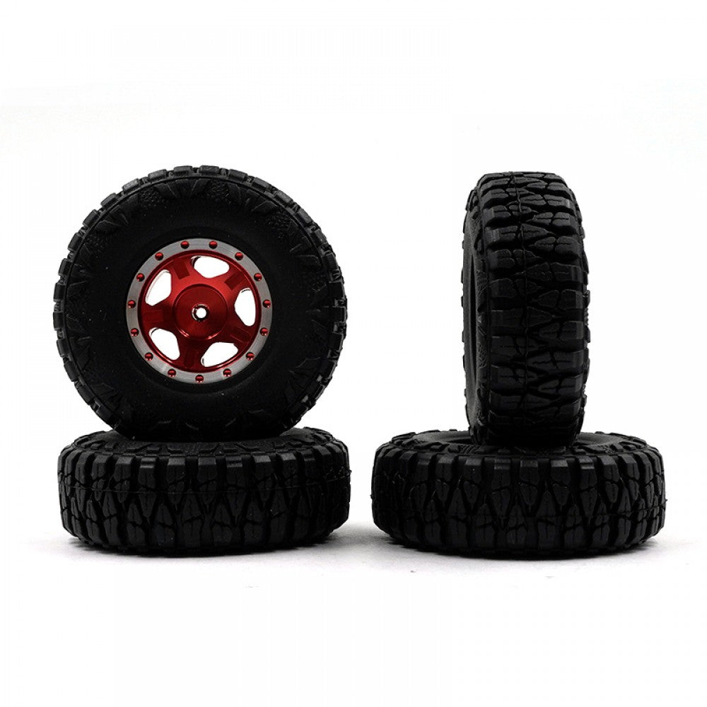 JUEGO DE RUEDAS BEADLOCK DE ALUMINIO CNC DE 5 RADIOS PARA AXIAL SCX24 ELEMENT ENDURO24