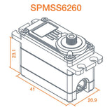 SPEKTRUM SPMSS6260 Servo de surface à engrenages métalliques haute vitesse numérique standard HV